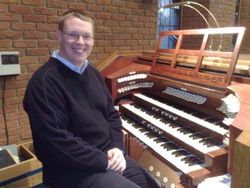 Andrew West at the Organ of Harrow Baptist Church