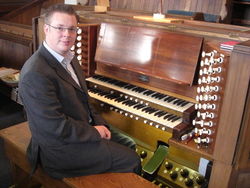 Andrew West at the Organ of Marlborough Road Methodist Church, St Albans