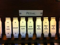 Chitterne Organ Pedal Tabs Henry Willis 1968